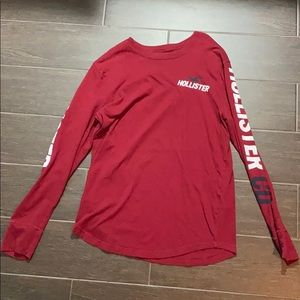 Hollister red long sleeve t shirt